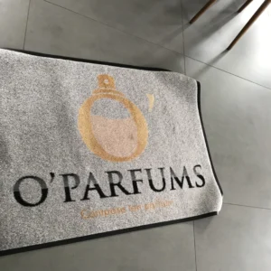 Personalized carpet with logo and ecological artwork